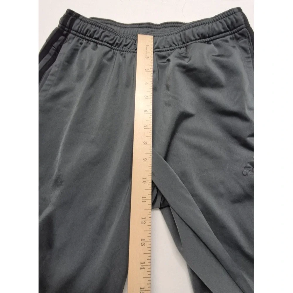 Adidas‎ Primegreen men's dark gray athletic track pants black logo MD drawstring